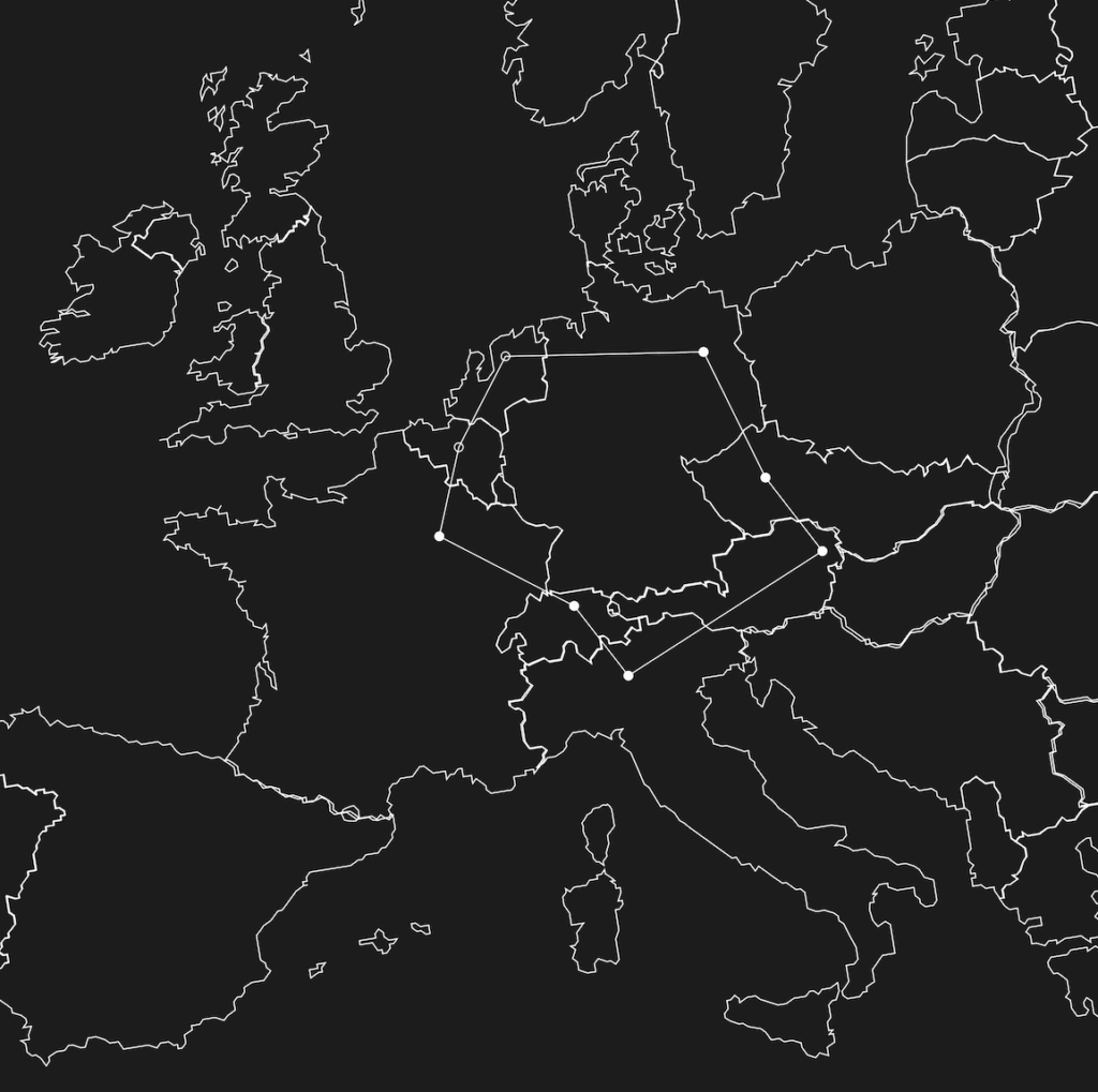 itinéraire Europe Zurich - Milan - Viennes - Prague - Berlin - Amsterdam - Bruxelles